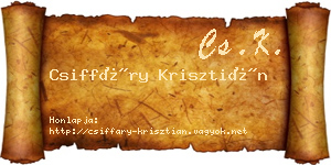 Csiffáry Krisztián névjegykártya